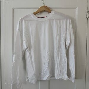 Women’s AYR White Long-Sleeve Crewneck Shirt
